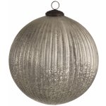 Stříbrná antik skleněná ozdoba koule XL - Ø 20 cm - J-Line by Jolipa – Hledejceny.cz