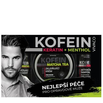 Vivapharm keratin a kofein Men sprchový gel 2v1 200 ml + krém 200 ml + šampon 200 ml dárková sada