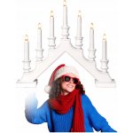 STAR TRADING Elektrický svícen Sara White bílá barva dřevo – Zbozi.Blesk.cz