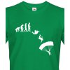 Pánské Tričko Bezvatriko pánské tričko Parašutista evoluce Canvas pánské tričko s krátkým rukávem 1073 Zelená