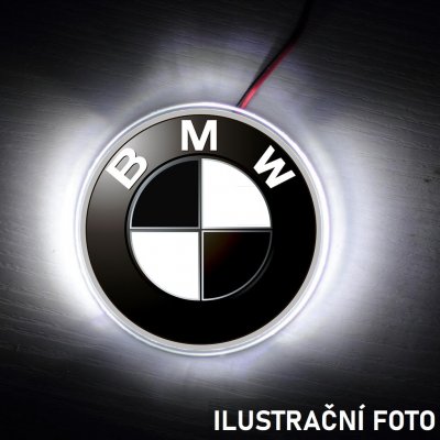 BMW podsvícený znak na kapotu - LED svítící logo - BÍLÁ - ČERNÁ a BÍLÁ