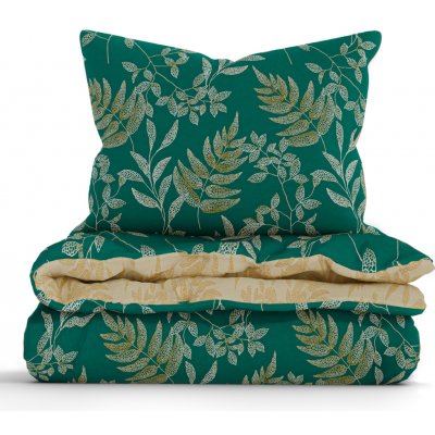 MKLuzkoviny.cz bavlna povlečení Renforcé Gabriela tmavě zelená 140x200 70x90 – Hledejceny.cz