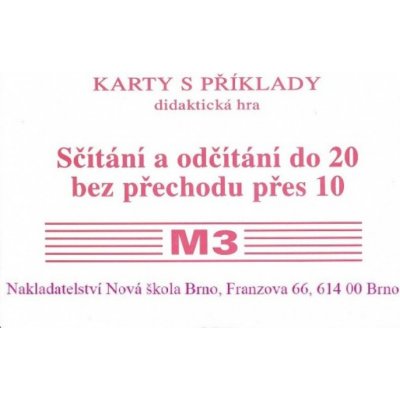 Sada kartiček M3 - Sčítání a odčítání do 20 bez přechodu přes 10 – Hledejceny.cz