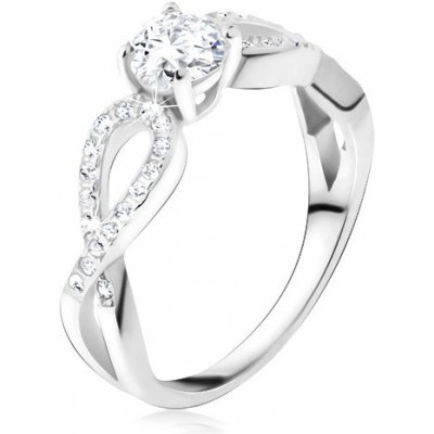 Šperky eshop prsten s čirým okrouhlým kamenem zirkonové smyčky stříbro 925 T18.16 – Zboží Mobilmania