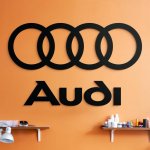 Dřevěné logo a nápis na zeď - Audi – Zbozi.Blesk.cz