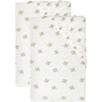 LIVARNO home Sada žerzejových napínacích prostěradel 90-květiny/bilé 2dílná 100x200 – Zboží Dáma