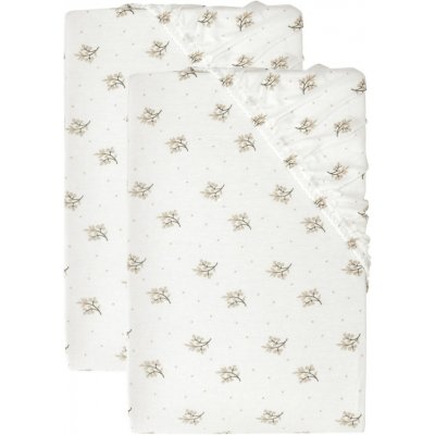 LIVARNO home Sada žerzejových napínacích prostěradel 90-květiny/bilé 2dílná 100x200 – Zboží Dáma