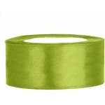 Stuha saténová zelené jablko 2,5cm/25m – Sleviste.cz