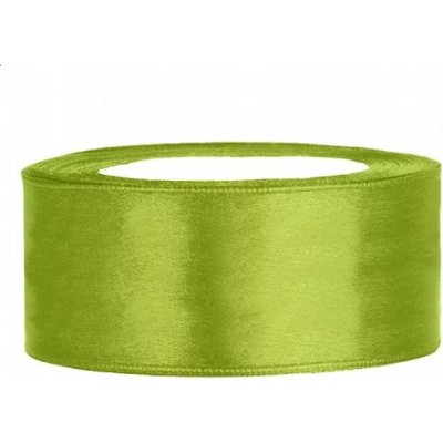 Stuha saténová zelené jablko 2,5cm/25m – Sleviste.cz