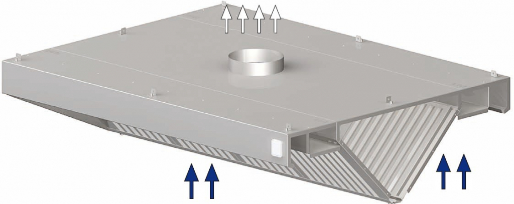 STALGAST digestoř centrální šikmá 2800x2200x450 mm