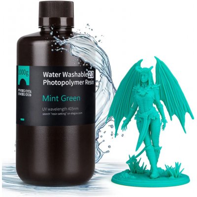 ELEGOO Water Washable 2.0 Resin Mint Green 1kg – Zboží Živě