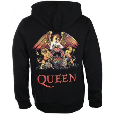 mikina s kapucí ROCK OFF Queen Classic Crest Back Print černá – Hledejceny.cz