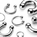 Šperky Eshop piercing z oceli jednoduchá podkova stříbrné barvy kuličky tloušťka X18.14 – Hledejceny.cz