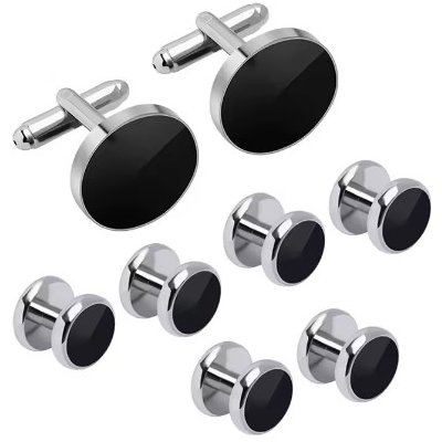 Knoflickarna.CZ manžetové knoflíčky černé se vzorem – Zboží Mobilmania