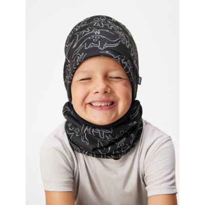 Unuo Dětská čepice fleecová Basic Černá Dino – Sleviste.cz