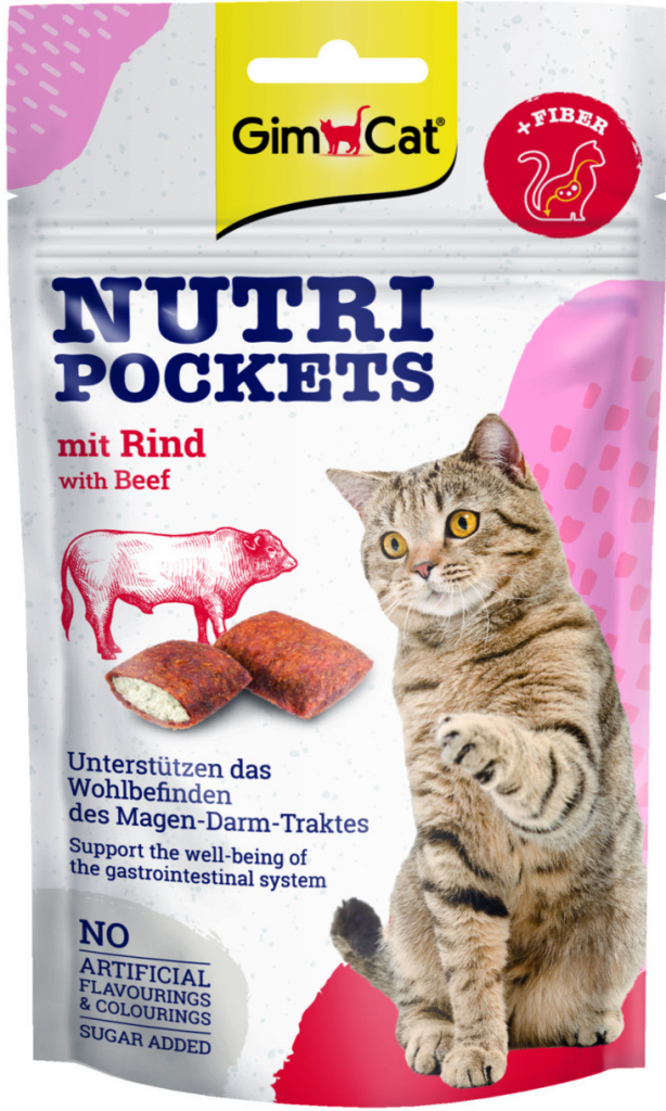 Gimcat Nutri Pockets s hovězím 60 g