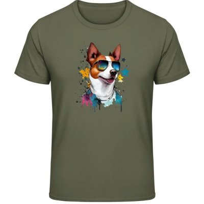 Gildan Soft Style tričko Design č.1 - Pes SuperStar- military Green – Zboží Mobilmania