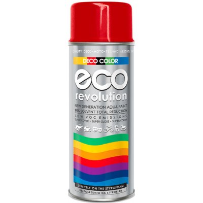 DecoColor Barva ve spreji ECO lesklá, RAL 3020 červená, 400 ml – Zbozi.Blesk.cz