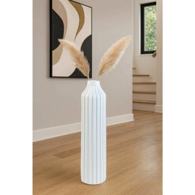 eshop-kvetinace.cz Podlahová váza VERTO, sklolaminát, výška 80 cm, bílý mat – Hledejceny.cz