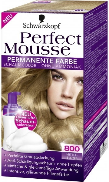 Schwarzkopf Perfect Mousse Permanent Color barva na vlasy 800 středně plavý  od 199 Kč - Heureka.cz