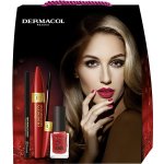 Dermacol Obsesión Volume & Lenght dámská odstín Black sada řasenka 12 ml + lak na nehty 5 Days Stay 11 ml 21 Monroe Red + tužka na oči 16H Matic 0,3 g 04 dárková sada – Zboží Mobilmania