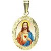 Přívěsky Aljančič Nejsvětější Srdce Ježíšovo gravírovaný medailon modrý 199R