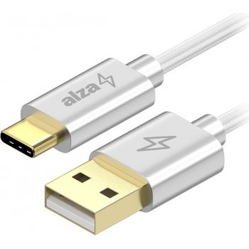 AlzaPower APW-CBTC2030S AluCore Charge USB-A to USB-C 2.0, 3m, bílý