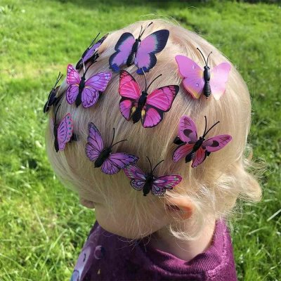 Sponky do vlasů motýlci 10 ks růžové – Zboží Mobilmania