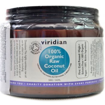 Viridian 100% Organický kokosový olej 0,5 l
