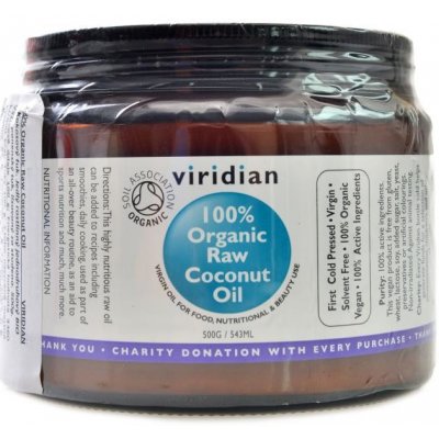 Viridian 100% Organický kokosový olej 0,5 l – Zbozi.Blesk.cz