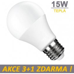 HEDA LED žárovka 15W 15xSMD2835 1250lm E27 Teplá bílá, 3+1