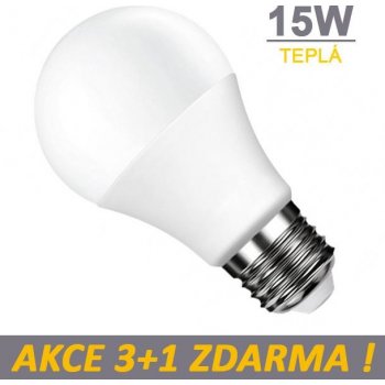 HEDA LED žárovka 15W 15xSMD2835 1250lm E27 Teplá bílá, 3+1