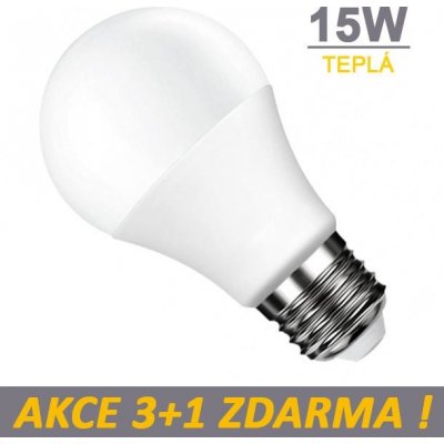 HEDA LED žárovka 15W 15xSMD2835 1250lm E27 Teplá bílá, 3+1