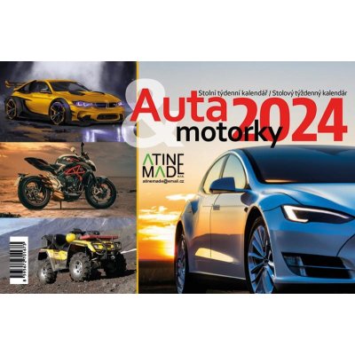 Auta a motorky stolní týdenní 225 x 150 mm 2024 – Zboží Mobilmania