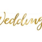 Girlanda Wedding zlatá – Zboží Dáma