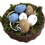 Plastová vajíčka na zavěšení 6 cm, mix barev/puntíky 6 ks v tubě – Zboží Mobilmania