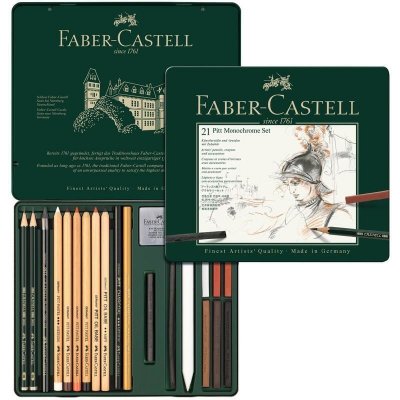 Faber-Castell Sada PITT Monochrome 21 ks v plechu – Hledejceny.cz