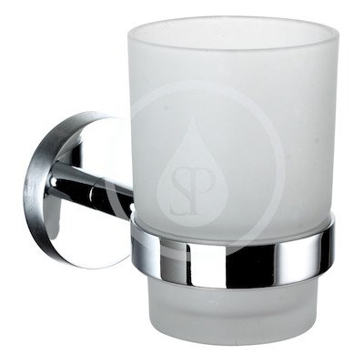 kielle Oudee Sklenka na kartáčky a pastu s držákem matné sklo/chrom 40002010 – Zboží Mobilmania