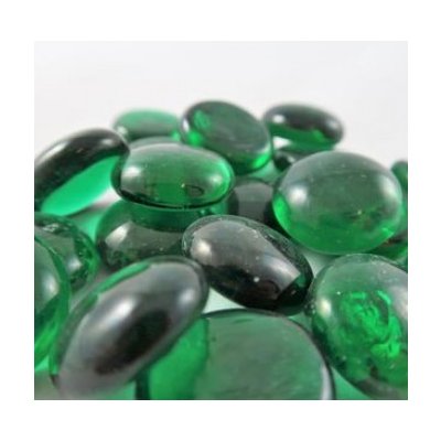 Chessex Skleněné žetony Gaming Glass Stones Crystal Dark Green – Zboží Živě