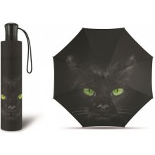 Happy rain Kočka deštník automatický černý