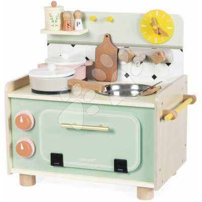 Janod Dřevěná kuchyňka Kitchenette Shiny Grandma 9 doplňků J06640 – Zboží Mobilmania