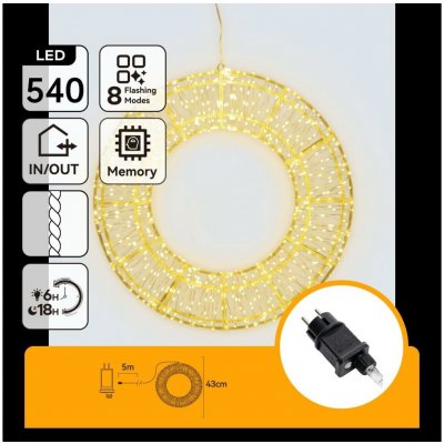 Aigostar B.V. Aigostar - LED Venkovní ván dekorace 540xLED/6W/230V IP44 teplá bílá 45 cm kruh B10303ADNX – Hledejceny.cz