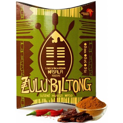 Zulu Biltong s indickým kořením masala sušené hovězí maso 25 g – Zboží Dáma