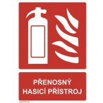 Samolepka "Přenosný hasicí přístroj" 105x75 mm – Zboží Dáma