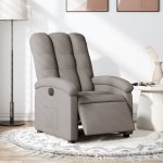 shumee Masážní polohovací křeslo taupe textil – Zboží Dáma