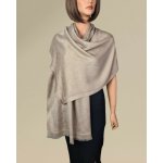 Classic Scarf šála v holubí šedi se třpytivým vláknem a jemnými květy tón v tónu – Zboží Dáma