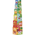 Lelin Toys Stohovací kostky s autíčky – Zboží Živě