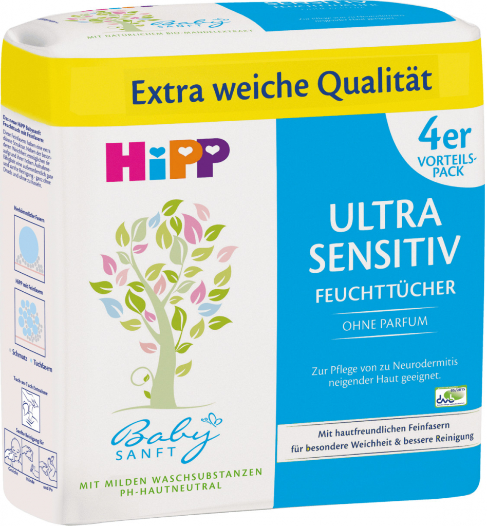 HiPP Babysanft Ultra Sensitive 4 x 52 ks od 167 Kč - Heureka.cz
