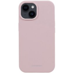 Pouzdro MERCURY Silky-Soft Apple iPhone 15 - příjemné na dotek - silikonové - růžové