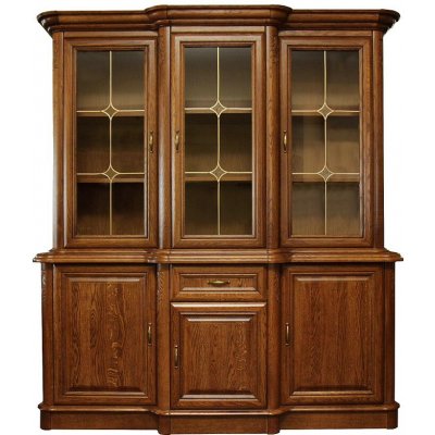Nábytek z lesa - Dubová kredenc, vitrína DB21 History - 183/206/50cm (š/v/h) – Sleviste.cz